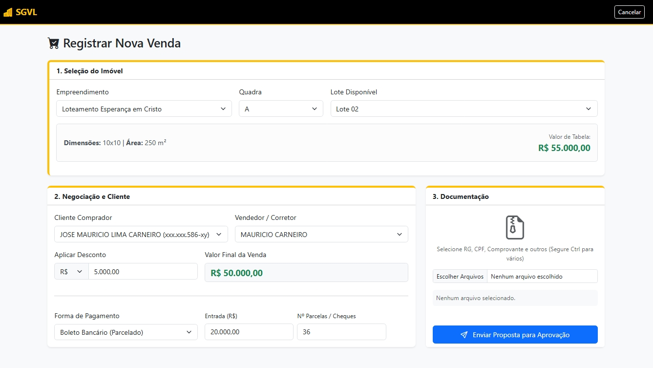Tela de Vendas Mobile